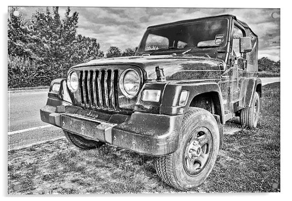 Jeep Wrangler 4x4 Acrylic by Eddie Howland