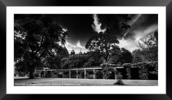 The Valley Gardens park in Harrogate - Black and w Framed Mounted Print by Stuart Chard