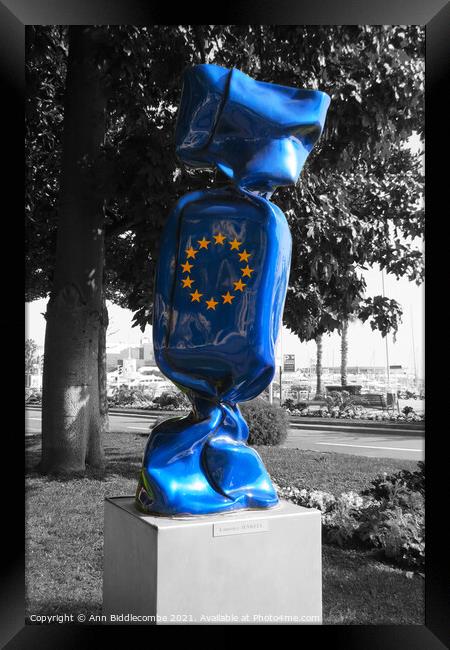 EU bonbon in cannes with selective color and monoc Framed Print by Ann Biddlecombe