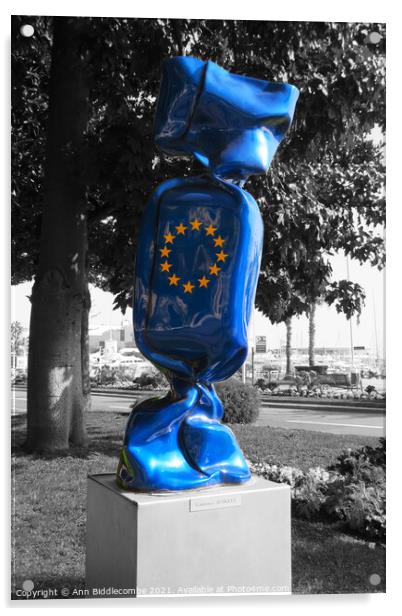 EU bonbon in cannes with selective color and monoc Acrylic by Ann Biddlecombe