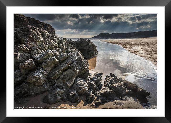 Broad Haven South, Pembrokeshire Framed Mounted Print by Heidi Stewart