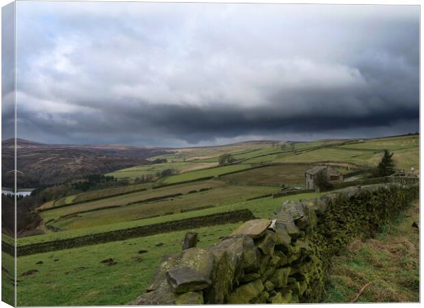 Cloudy moorland Yorkshire day Canvas Print by Roy Hinchliffe