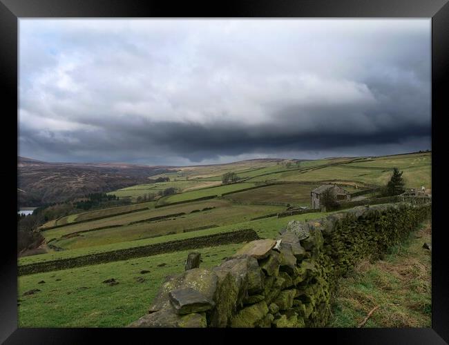 Cloudy moorland Yorkshire day Framed Print by Roy Hinchliffe
