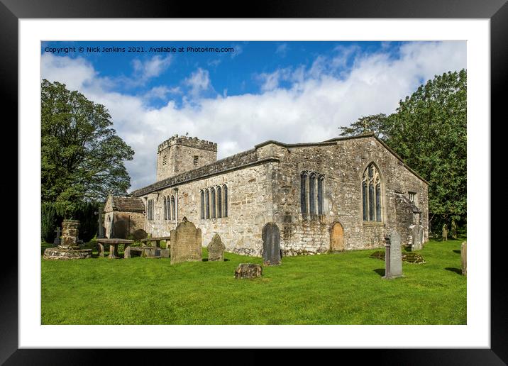 St Michael and all Angels Church Hubberholme Dales Framed Mounted Print by Nick Jenkins