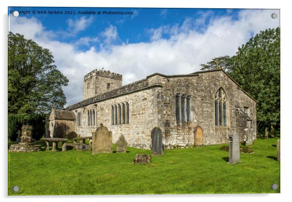 St Michael and all Angels Church Hubberholme Dales Acrylic by Nick Jenkins