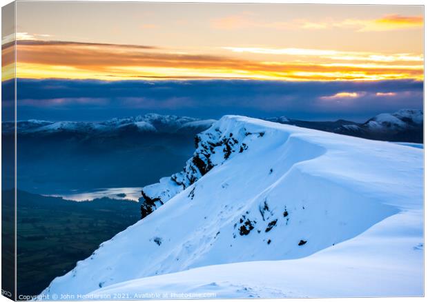 Blencathra winter cornice Canvas Print by John Henderson