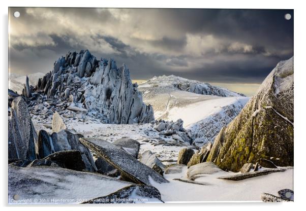 Castle of the winds in winter Acrylic by John Henderson