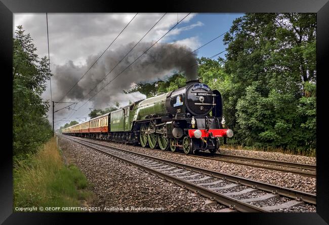 60163 Tornado passing Arksey Doncaster with The North Briton Framed Print by GEOFF GRIFFITHS