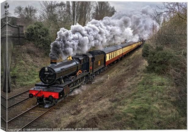 4953 Pitchford Hall Loughborough Great Central railway Canvas Print by GEOFF GRIFFITHS