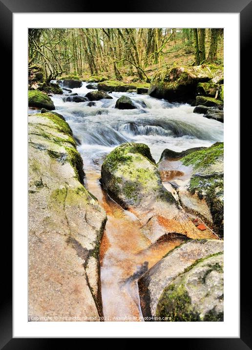 White Water On The River Fowey. Framed Mounted Print by Neil Mottershead