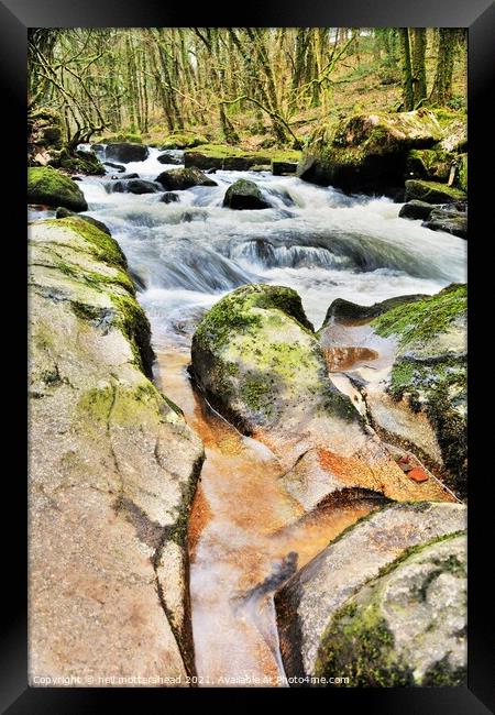 White Water On The River Fowey. Framed Print by Neil Mottershead
