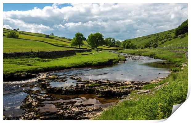 Upper Wharfedale and the River Wharfe Yorkshire  Print by Nick Jenkins