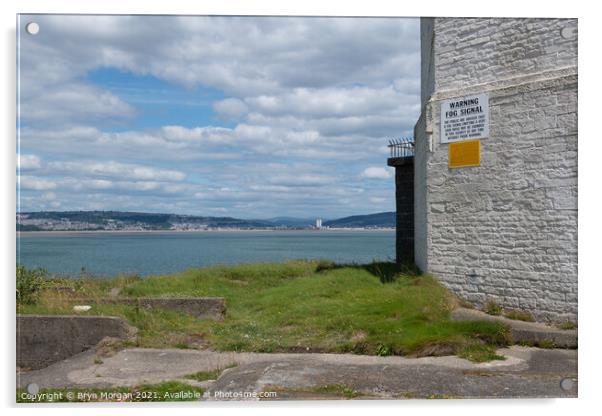 Swansea bay viewed from Mumbles lighthouse Acrylic by Bryn Morgan