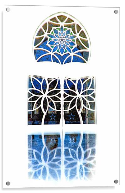 Sheikh Zayed Grand Mosque Foyer Window white Acrylic by Mark Sellers