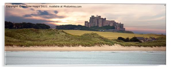 Bamburgh Castle Acrylic by Andrew Heaps
