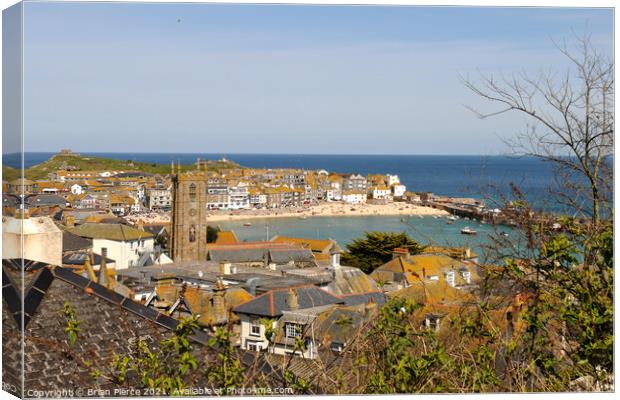 View over St Ives, Cornwall Canvas Print by Brian Pierce