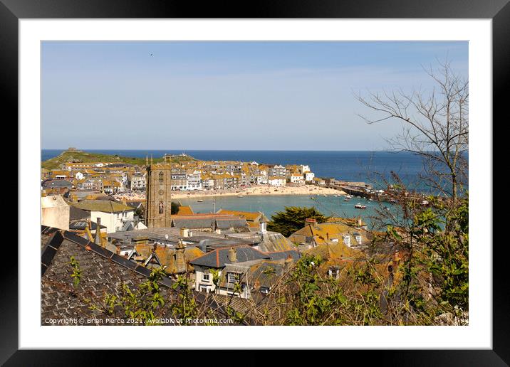 View over St Ives, Cornwall Framed Mounted Print by Brian Pierce