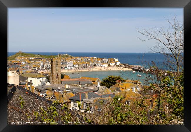 View over St Ives, Cornwall Framed Print by Brian Pierce