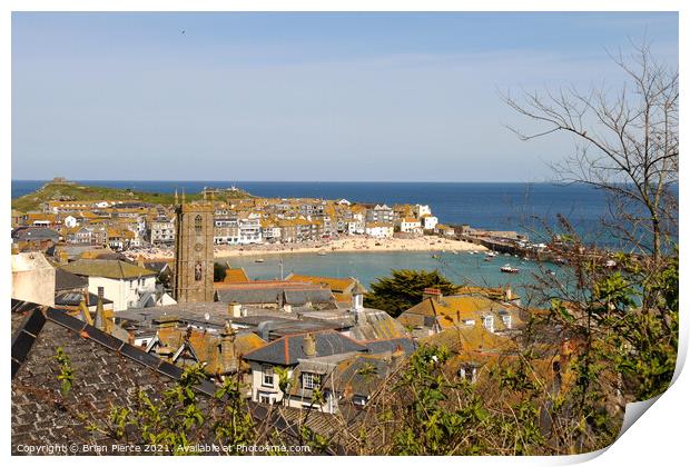 View over St Ives, Cornwall Print by Brian Pierce