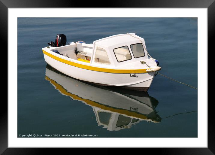 Boat and its reflection  Framed Mounted Print by Brian Pierce