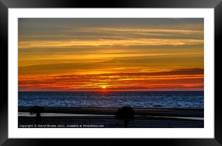 Sunrise at the Beach Framed Mounted Print by Darryl Brooks