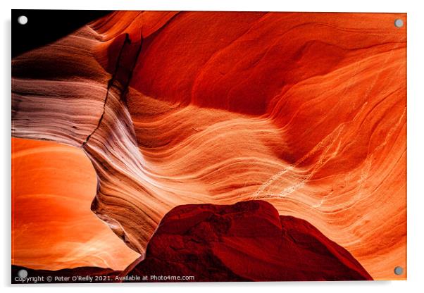 Antelope Canyon Colours #9 Acrylic by Peter O'Reilly