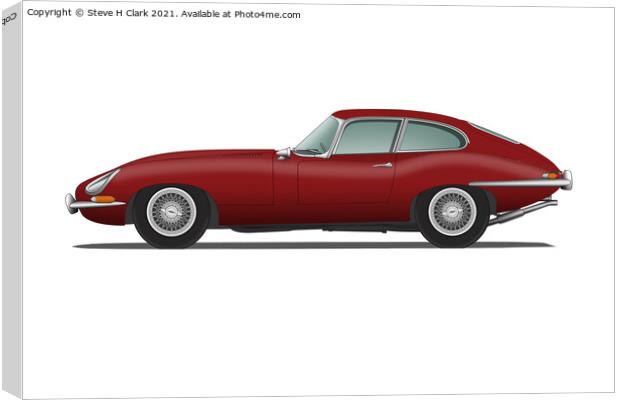 Jaguar E Type Fixed Head Coupe Maroon Canvas Print by Steve H Clark