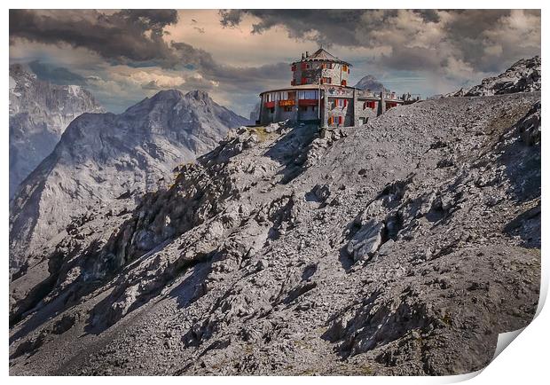 Tibet Hutte, Stelvio Pass, Italy Print by Dave Williams