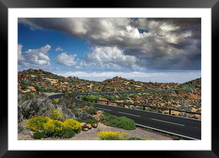 The Road to the Teide Cloud Inversion Framed Mounted Print by Dave Williams
