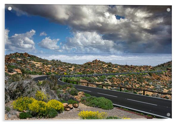 The Road to the Teide Cloud Inversion Acrylic by Dave Williams