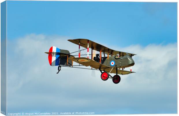 Replica Airco DH.2 British World War 1 fighter Canvas Print by Angus McComiskey