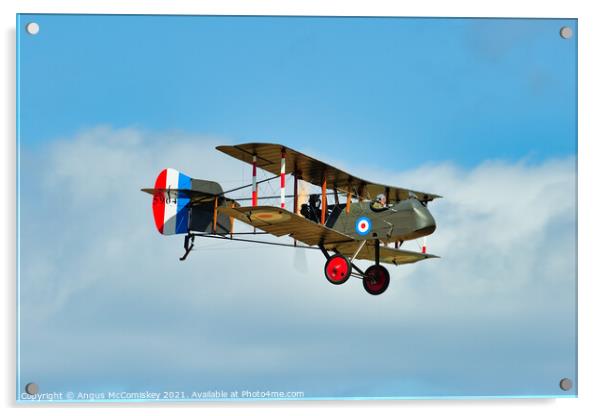Replica Airco DH.2 British World War 1 fighter Acrylic by Angus McComiskey