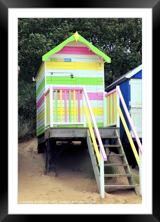 Beach Hut at Wells Next The Sea in Norfolk. Framed Mounted Print by john hill