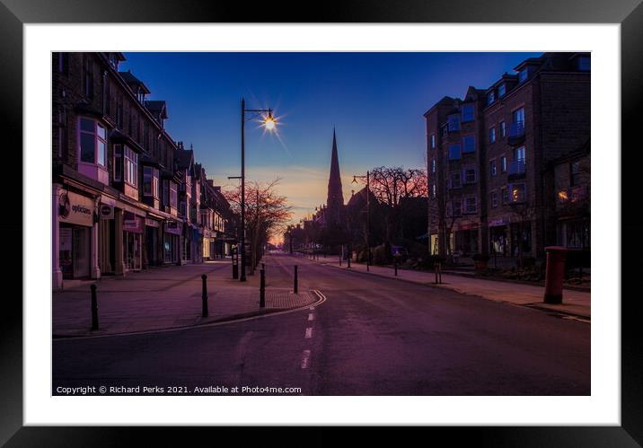The Grove, Ilkley at daybreak Framed Mounted Print by Richard Perks