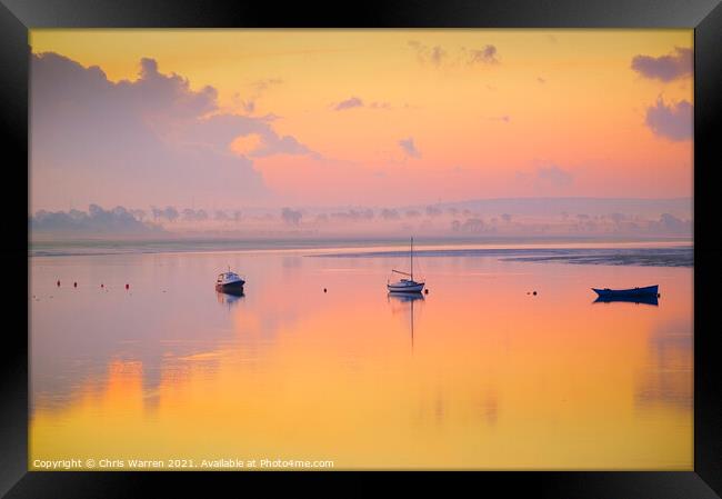 Dawn on the River Cleddau, Lawrenny, Pembrokeshire Framed Print by Chris Warren