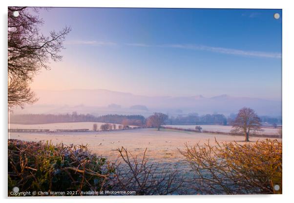 Winter sunrise Brecon Beacons Wales Acrylic by Chris Warren