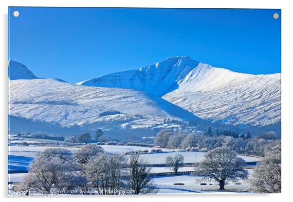 Pen y Fan & Corn Du mountains Brecon Beacons in wi Acrylic by Chris Warren