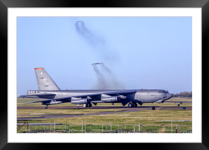B52 Take off at Fairford Framed Mounted Print by Oxon Images