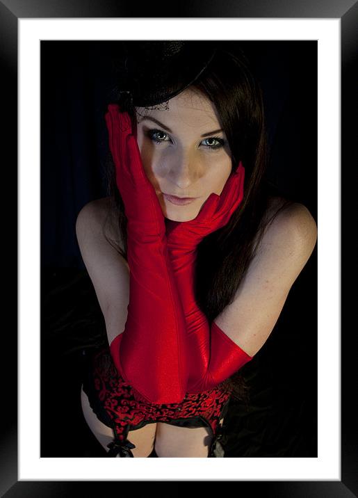 Red long gloves Framed Mounted Print by Nathan Wright