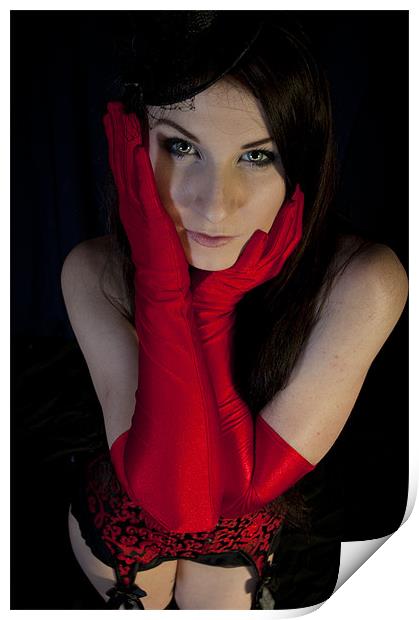 Red long gloves Print by Nathan Wright