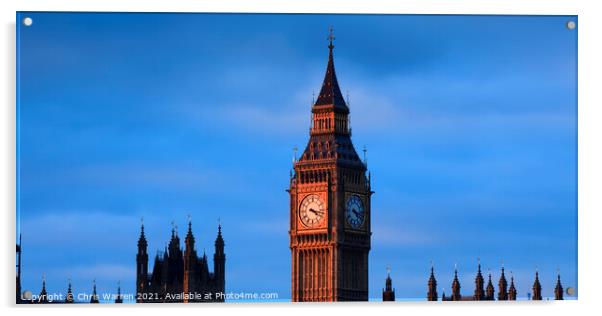 Big Ben London in the evening light Acrylic by Chris Warren
