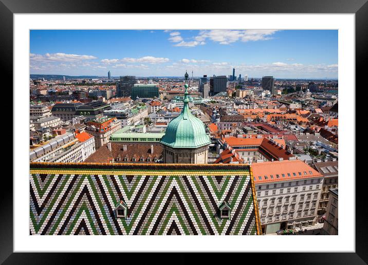 City of Vienna Cityscape in Austria Framed Mounted Print by Artur Bogacki