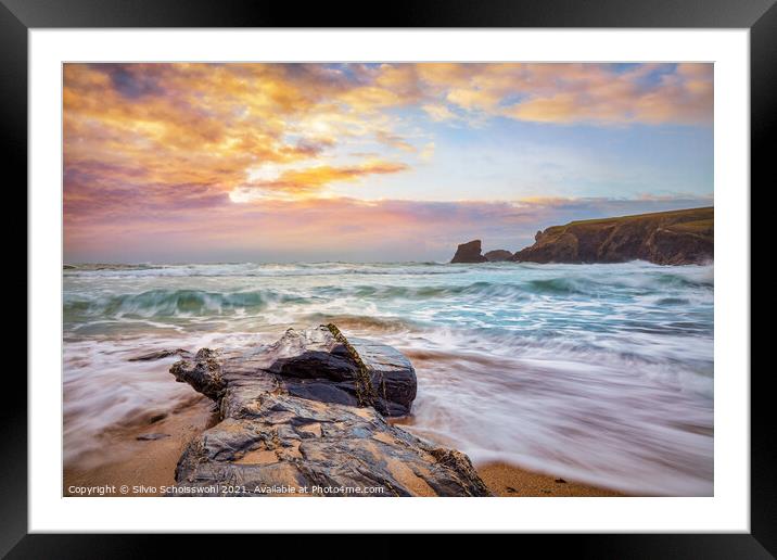 Porthcothan bay Framed Mounted Print by Silvio Schoisswohl