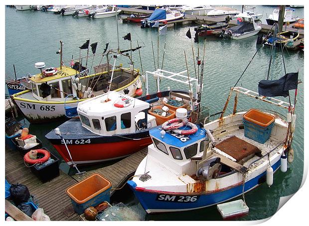 Fishing Boats at Dover Print by Tammy Winand