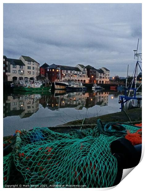 Harbour at dusk  Print by Mark Ritson