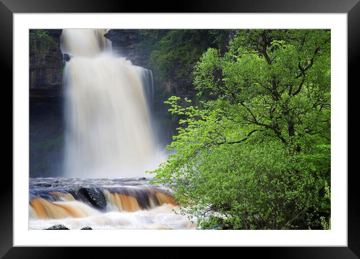 Thornton Force in Full Flow After Heavy Rain Framed Mounted Print by Mark Sunderland