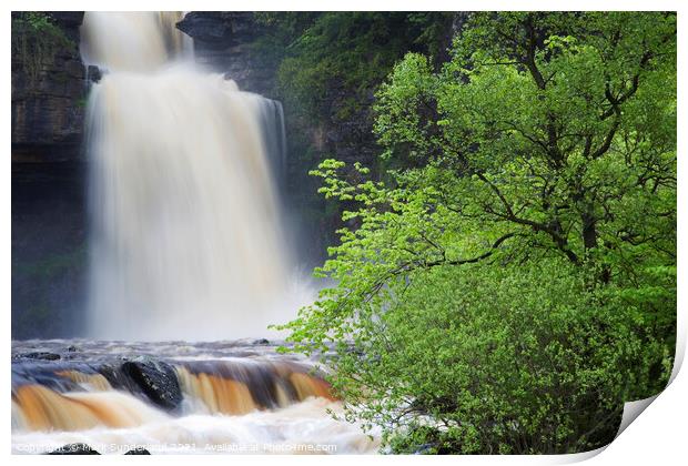 Thornton Force in Full Flow After Heavy Rain Print by Mark Sunderland