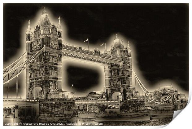 Tower bridge - London Print by Alessandro Ricardo Uva