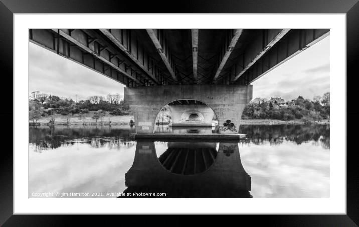 Reflections in mono Framed Mounted Print by jim Hamilton