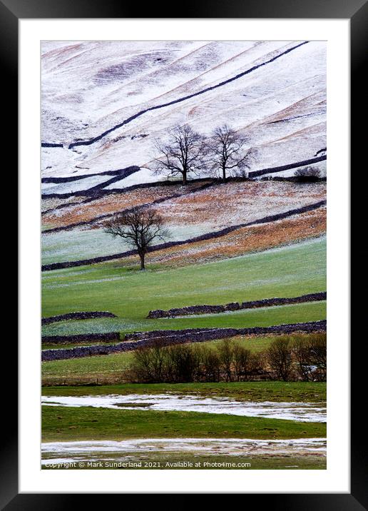 Winter in Wharfedale Framed Mounted Print by Mark Sunderland